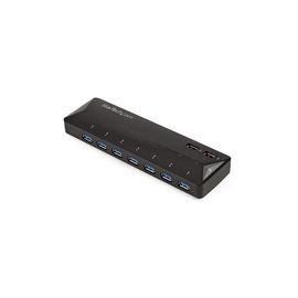 7-Port USB 3.0 Hub plus Dedicated Charging Ports - 2 x 2.4A Ports - Desktop USB Hub and Fast-Charging Station