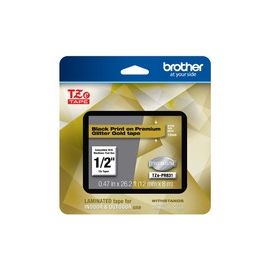 TZE-PR831 LAMINATED TAPE 12MM PREMIUM GOLD ON BLACK