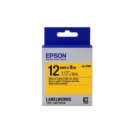 EPSON LABEL CARTRIDGE PASTEL LK-4YBP BLACK/YELLOW 12MM (9M)