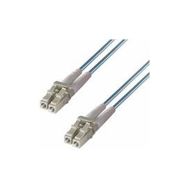 2M AQUA LC TO LC 50/125 MICRON OM4 DUPLEX FIBRE OPTIC PATCH CAB