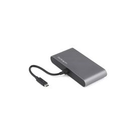 Thunderbolt 3 Mini Dock - Portable Dual Monitor TB3 Docking Station DisplayPort 4K 60Hz - 1x USB-A, GbE - 11" (28cm) Cable