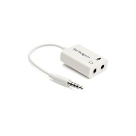 3.5mm 4 Position to 2x 3 Position 3.5mm Headset Splitter Adapter M/F - White
