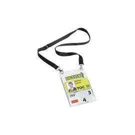 PACK 10 BADGE A6 DURABLE WITH NECKLACE BLACK
