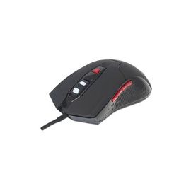 USB 2.0 GAMING LED MOUSE WIRED- SIX BUTTON 800-2400DPI BLACK/RED IN