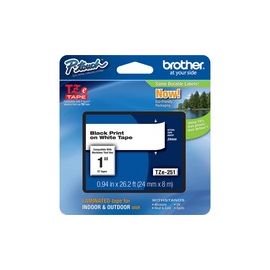 Lettering Tape, 1" Size, Black/White