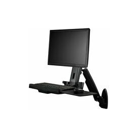 Wall Mounted Sit Stand Desk - For Single Monitor up to 24in - Height Adjustable Standing Desk Converter - Ergonomic Desk - Adjustable Computer Desk