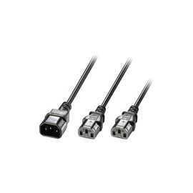 Lindy 1m IEC Splitter Cable IEC C14 to 2 x IEC C13