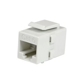 White Cat 6 RJ45 Keystone Jack Network Coupler - F/F