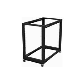 18U Open Frame Rack - 4 Post - 22-40 in. Adjustable Depth - 1200 lb. Weight Capacity - Includes Casters (4POSTRACK8U)
