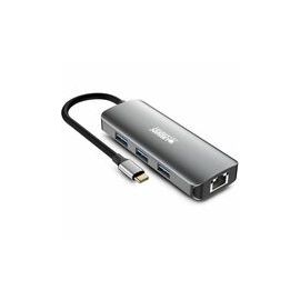 HUBEE 7 IN 1 : HUB USB-C WITH 3 USB-A/2 HDMI 4K/1 RJ45 ET 1 USB