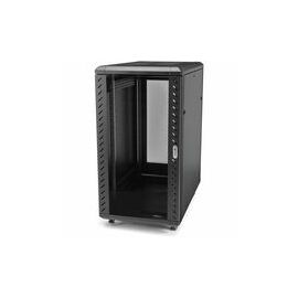 32U 19" Server Rack Cabinet, Adjustable Depth 6-32 inch, Flat Pack, Lockable 4-Post Network/Data Rack Enclosure with Casters