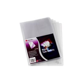 Rexel Nyrex Twin Wallet Clear Pack of 25 PTGWA4 12195