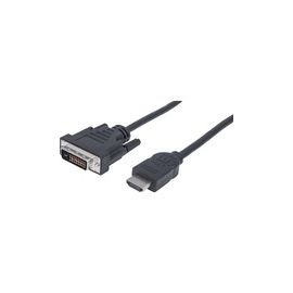 HDMI TO DVI-D CABLE 2M- MALE/MALE 24/1 BLACK POLYBAG