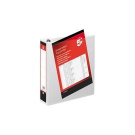 5 Star Presentation Ring Binder PVC 4 D-Ring 50mm Size A4 White [Pack 10]