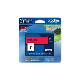 P-Touch TZ Tape, Black on Red 1" for use on the PT-530, 550, 3600, 9200DX/PC, 9400, 9500PC, 9600