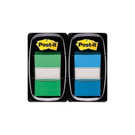 POSTIT 1INCH INDEX DUAL PACK GREEN BLUE