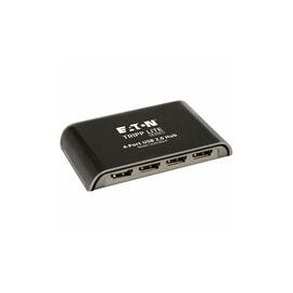 4-Port USB Mini Hub, 3-1/4"x2-3/4"x3/4" , Black