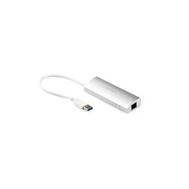 3 Port Portable USB 3.0 Hub plus Gigabit Ethernet - Aluminum USB Hub with Gigabit Ethernet Adapter