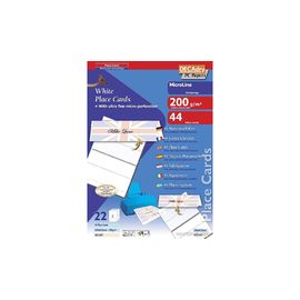 DECADRY PLACE CARD 210X63.5MM WHITE PK44