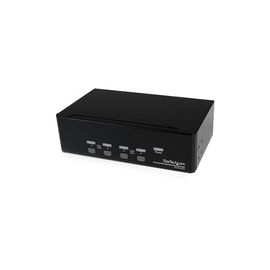 4 Port Dual DVI USB KVM Switch w/ Audio & USB Hub