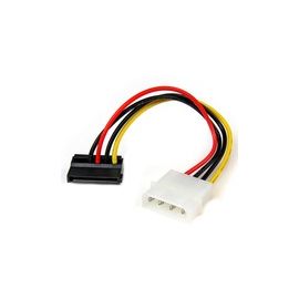6in 4 Pin Molex to Left Angle SATA Power Cable Adapter
