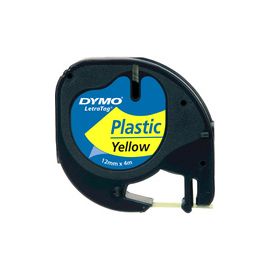 Ribbon LETRATAG 12 X4m Plast.B&Yellow
