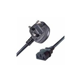 0.5M UK Male (BS1363) to IEC C13 female mains power cable