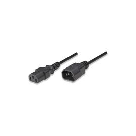 MANHATTAN Stromkabel C14 Stecker auf C13 Buchse Vergossene Anschluesse mit Zugentlastung