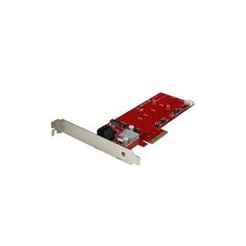 2x M.2 NGFF SSD RAID Controller Card plus 2x SATA III Ports - PCIe - Two Slot PCI Express M.2 RAID Card plus Two SATA Ports