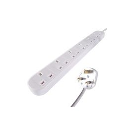 2M UK Male Mains power PDU 6 gang UK Socket extension block