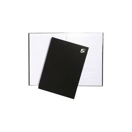 5 Star Notebook Casebound Hard Cover Ruled 80gsm A4 Black [Pack 5]