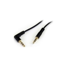 6 ft Slim 3.5mm to Right Angle Stereo Audio Cable - M/M
