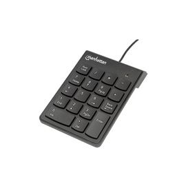 MANHATTAN Nummern Keypad 19 Tasten inkl. Backspace-Taste Asynchrone NumLock Funktion arbeitet unabhaengig von der Notebook-Tastatur