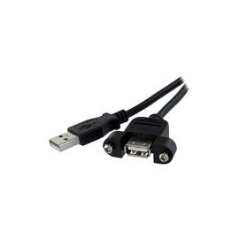 3 ft Panel Mount USB Cable A to A - F/M