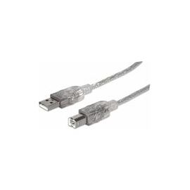 MANHATTAN CABLE USB V2.0 A-B 5.0M, PLATA