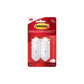 Medium Wire Adhesive Hooks, Holds 3lbs, 2/PK, WE