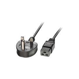 Lindy 2m UK 3 Pin Plug to IEC C19 Power Cable. Black