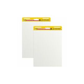 Easel Pads, Self-stick, Plain, 30 Shts, 25"x30" ,2/CT, White