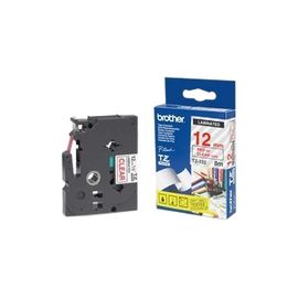 TZE-132 LAMINATED TAPE 12MM 8M RED ON CLEAR