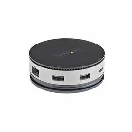 USB C Multiport Adapter - USB Type-C 10Gbps Mini Dock 4K 60Hz HDMI/DisplayPort/1080p VGA - 75W PD Passthrough, USB Hub & GbE