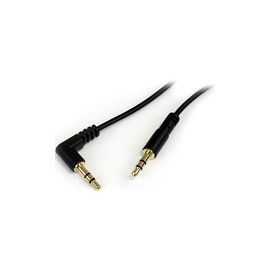 1 ft Slim 3.5mm to Right Angle Stereo Audio Cable - M/M