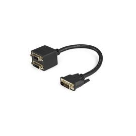 Connect two DVI-D displays simultaneously to a single DVI-D video source. The DVISPL1DD 1ft DVI-D Splitter Cable lets you connect two DVI-D monitors/displays, or projectors to a single DVI-D digital video output port on your computer. Backed by StarTech.