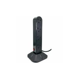 2M 8 WAY SURGE PROTECTED UK SOCKET TOWER BLOCK WITH USB-A AN