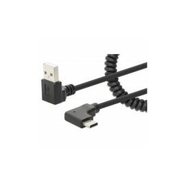 USB-C TO USB-A CABLE CURLY 1M- MALE/MALE BLACK USB 2.0