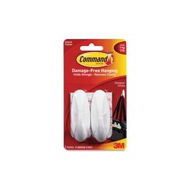 Adhesive Strip Hooks,Medium Designer, Holds 3lbs, 2/PK, WE