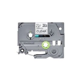 LAMINATED TAPE BLACK ON CLEAR 12MM X 4M