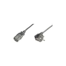 MAINS CABLE SCHUKO 90 ANGLEDC13 M/F 1.8M, H05VV-F3G 0.75QMM