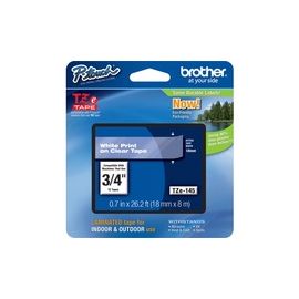 Tape Cartridge, Laminated, f/P-Touch 8m, 3/4" , White/Clear