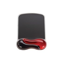 Mouse Pad,W/ Wrist Pillow,Duo Gel,7-1/4"X9-1/2"X13-32" ,Bk/Rd