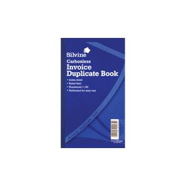 Silvine Duplicate Book Carbonless Invoice 1-100 210x127mm Ref 711 [Pack 6]